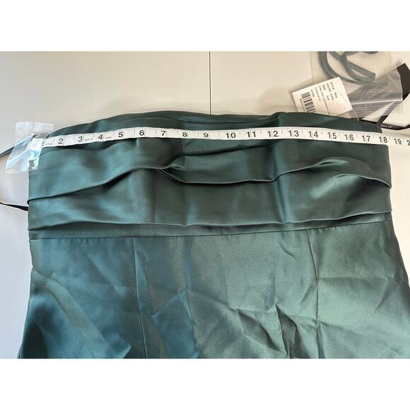 Alfred Sung NWT Green Strapless Draped Bodice Column Dress Oversized Bow 16 - Picture 9 of 9